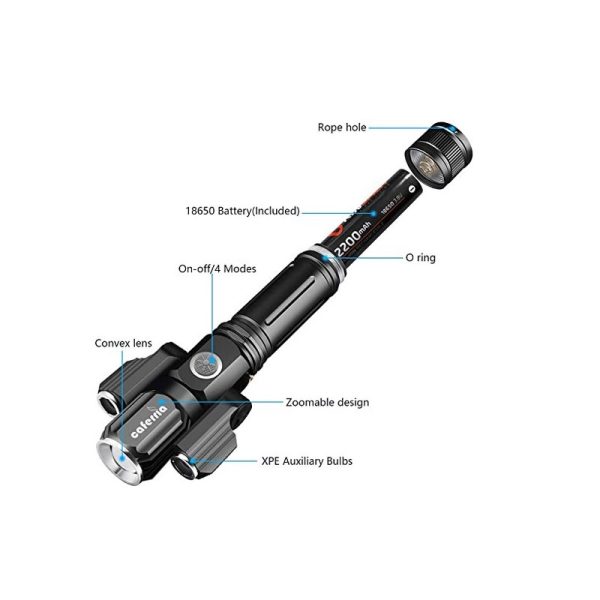 چراغ قوه سه لامپه مدل electric torch