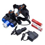چراغ پیشانی و هدلایت شارژی اسمال سان سه لامپه T6